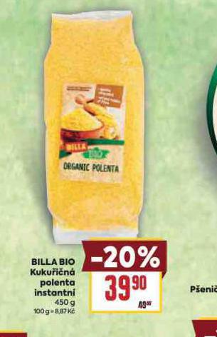 BILLA BIO KUKU�I�N� POLENTA INSTANTN�