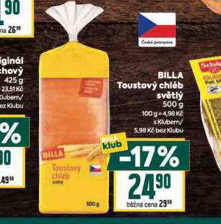 BILLA TOUSTOVÝ CHLÉB