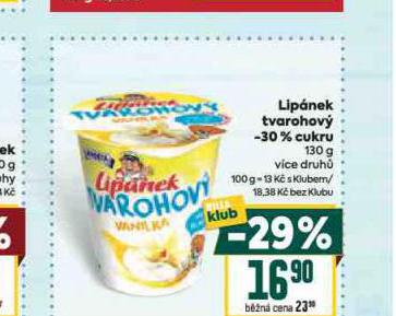 LIP�NEK TVAROHOV� -30% CUKRU