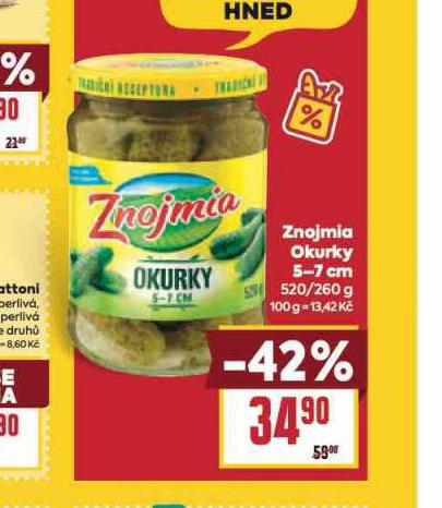 ZNOJMIA OKURKY 5-7 CM