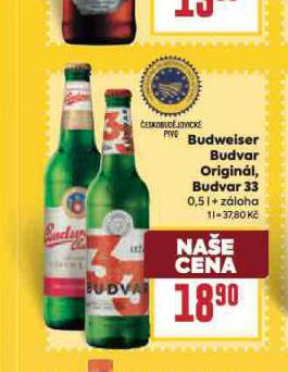 PIVO BUDWEISER BUDVAR ORIGINAL