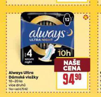 ALWAYS ULTRA D�MSK� VLO�KY