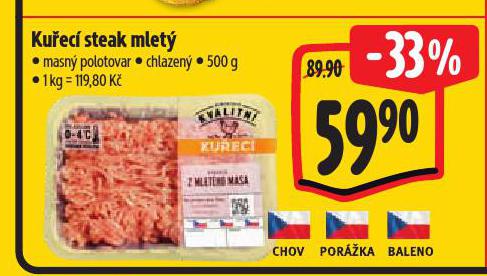 KUŘECÍ STEAK MLETÝ