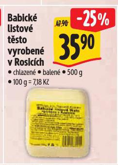 BABICK� LISTOV� T�STO