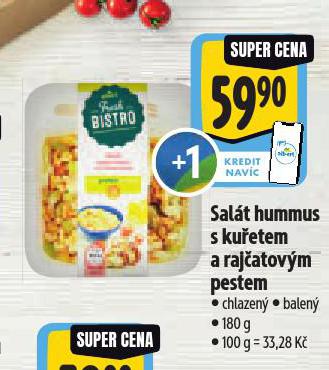 SAL�T HUMMUS S KU�ETEM A RAJ�ATOV�M PESTEM