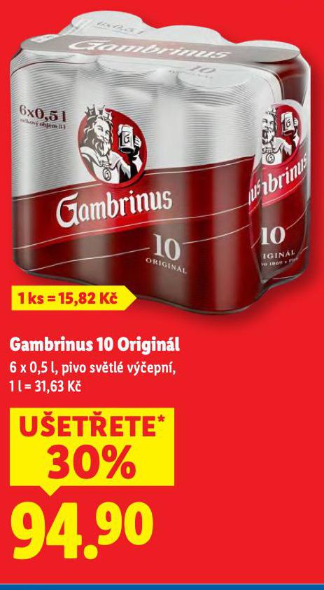 PIVO GAMBRINUS ORIGINÁL 10