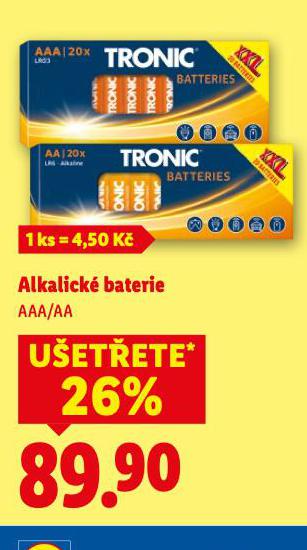TRONIC ALKALICK� BATERIE
