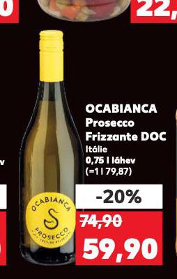 OCABIANCA PROSECCO FRIZZANTE DOC