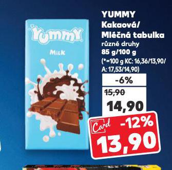 YUMMY KAKAOV� TABULKA