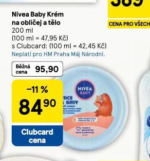 NIVEA BABY KRÉM NA OBLIČEJ A TĚLO