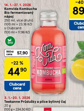 KOMVIDA KOMBUCHA BIO FERMENTOV� N�POJ