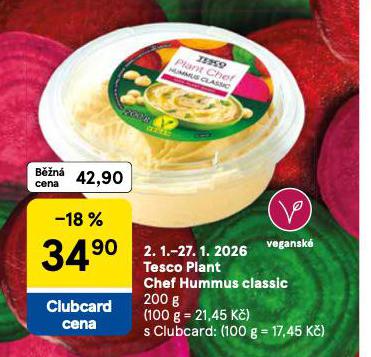 TESCO PLANT CHEF HUMMUS CLASSIC