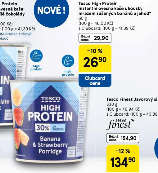 TESCO HIGH PROTEIN INSTANTN� OVESN� KA�E S KOUSKY MRAZEM SU�EN�CH BAN�N� A JAHOD