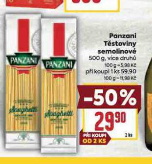 PANZANI T�STOVINY SEMOLINOV�