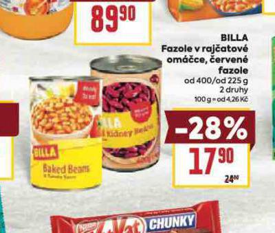 BILLA FAZOLE V RAJ�ATOV� OM��CE, �ERVEN� FAZOLE