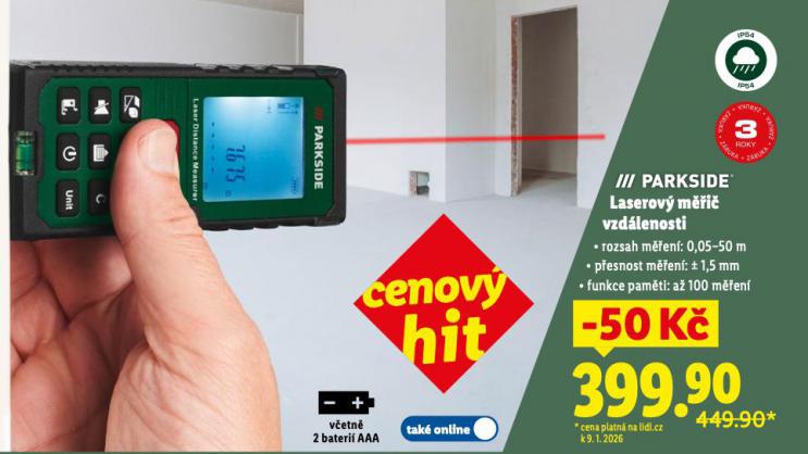 PARKSIDE LASEROVÝ MĚŘIČ VZDÁLENOSTI
