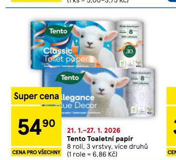 TENTO TOALETN� PAP�R