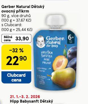 GERBER NATURAL D�TSK� OVOCN� P��KRM