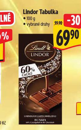 LINDOR TABULKA