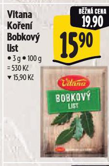 VITANA KO�EN� BOBKOV� LIST