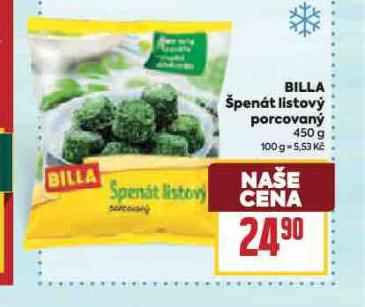 BILLA �PEN�T LISTOV� PORCOVAN�