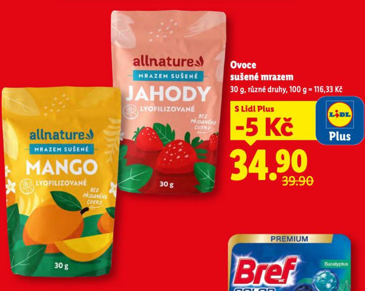 OVOCE SUŠENÉ MRAZEM