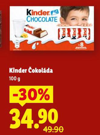 KINDER ČOKOLÁDA