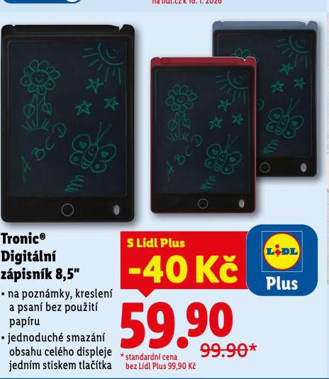 TRONIC DIGITÁLNÍ ZÁPISNÍK 8,5"