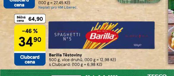 BARILLA T�STOVINY