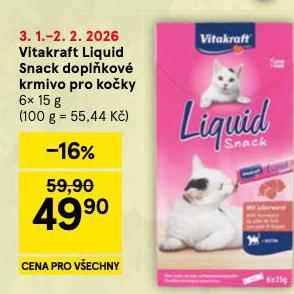 VITAKRAFT LIQUID SNACK DOPL�KOV� KRMIVO PRO KO�KY