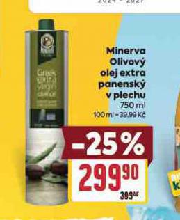MINERVA OLIVOV� OLEJ EXTRA PANENSK� V PLECHU