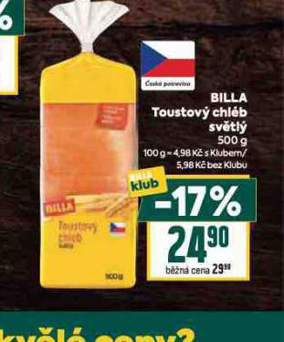 BILLA TOUSTOV� CHL�B SV�TL�