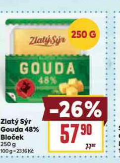 ZLAT� S�R GOUDA 48% BLO�EK
