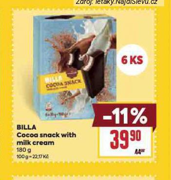 BILLA COCOA SNACK WITH MILK CREAM