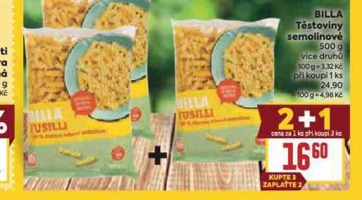 BILLA T�STOVINY SEMOLINOV�