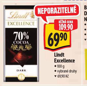 LINDT EXCELLENCE ČOKOLÁDA