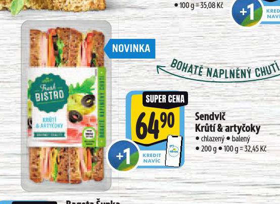 SENDVIČ KRŮTÍ & ARTYČOKY