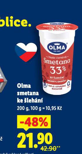 OLMA SMETANA KE ŠLEHÁNÍ