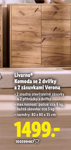 KOMODA SE 2 DVÍŘKY A 2 ZÁSUVKAMI