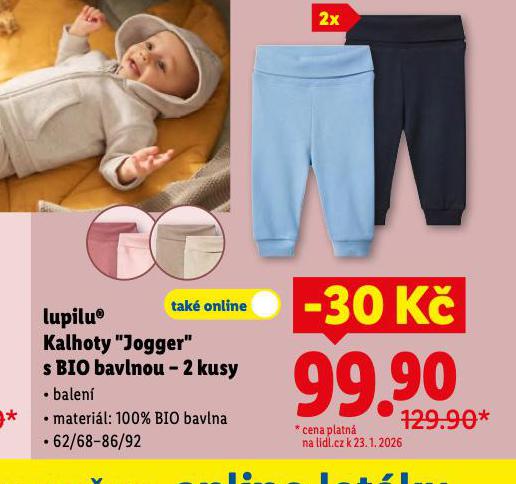 KALHOTY JOGGER S BIO BAVLNOU