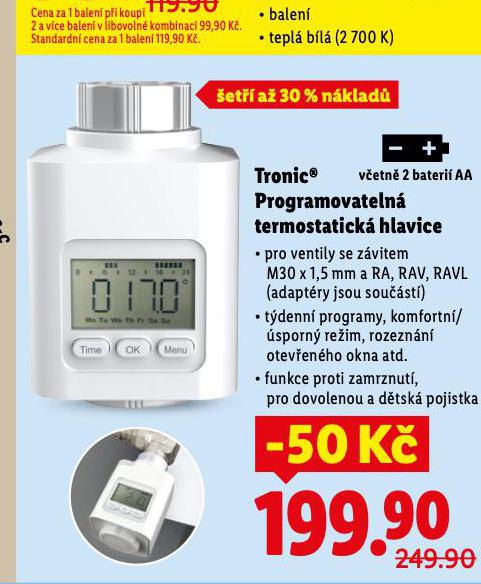 PROGRAMOVATELNÁ TERMOSTATICKÁ HLAVICE