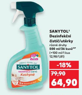 SANYTOL DEZINFEKČNÍ UTĚRKY