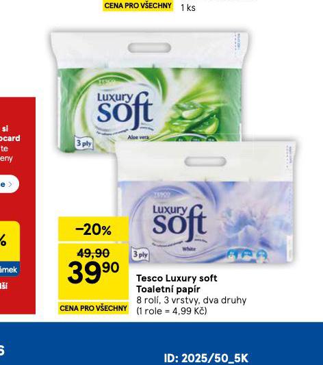 TESCO LUXURY SOFT TOALETN� PAP�R