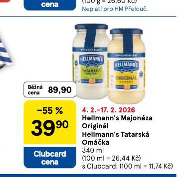 HELLMANN´S TATARSKÁ OMÁČKA, MAJONÉZA