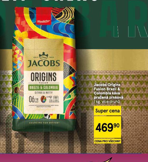 JACOBS ORIGINS FUSION BRAZIL & COLOMBIA K�VA PRA�EN� ZRNKOV�