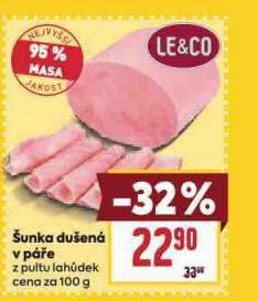 ŠUNKA DUŠENÁ V PÁŘE