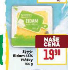 SÝÝÝR EIDAM 45% PLÁTKY