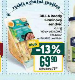 BILLA READY SLANINOV� SENDVI�