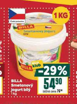 BILLA SMETANOV� JOGURT B�L�