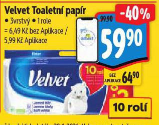 VELVET TOALETN� PAP�R
